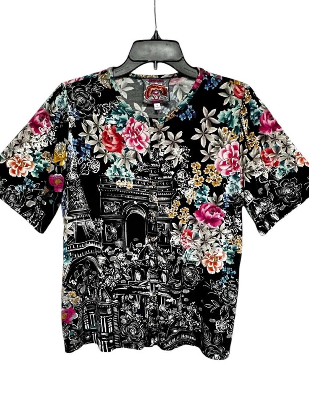 Johnny Was The Janie Favorite Kimono Sleeve Mandarin Tee Size Medium